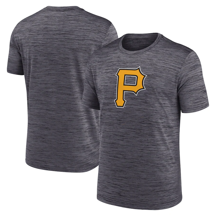 Men's Pittsburgh Pirates Grey Team Logo Velocity Performance T-Shirt